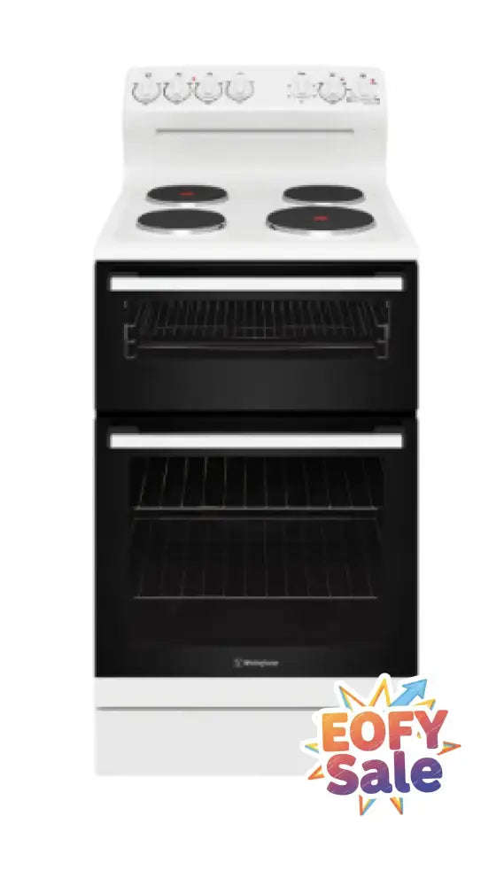 Westinghouse WLE532WC 54cm freestanding electric oven and solid cooktop white - Freestanding Oven